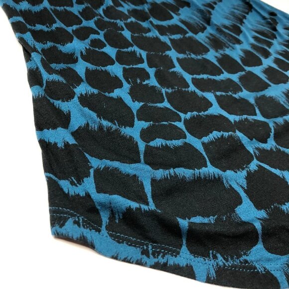 Dynamite Teal Blue Black Paint Scooped Hem Racerback Tank Top Shirt SIZE S - Picture 4 of 11